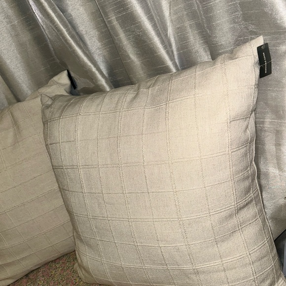 Beige Textured Throw Pillows - Picture 1 of 2